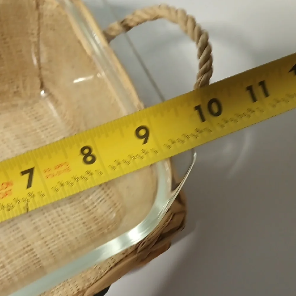 Pyrex Glass Baking Dish with Woven Basket 9 By 5 Inches